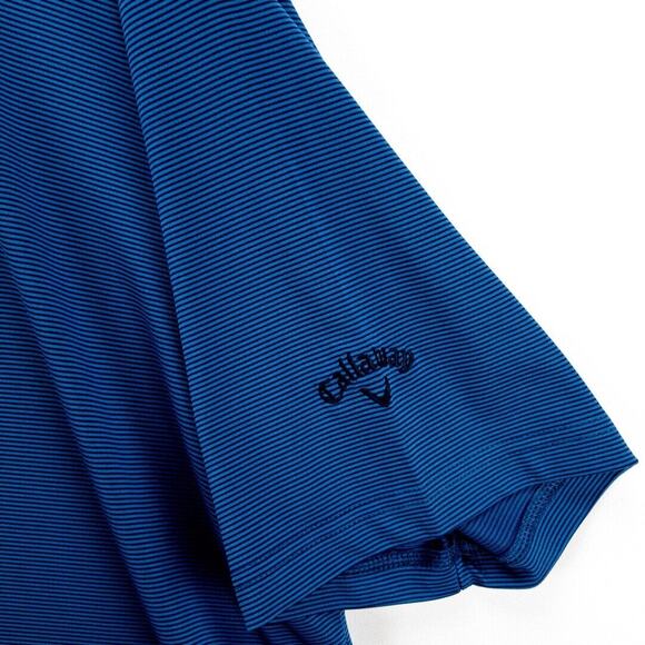 Callaway Golf Polo Opti-Dri Mens XXL Shirt Blue Black Striped 3-Button New Tags - Picture 5 of 12